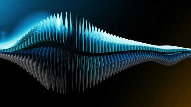 Cyan equalizer wave form abstract 3D background