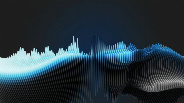 Cyan audio spectrum landscape abstract background