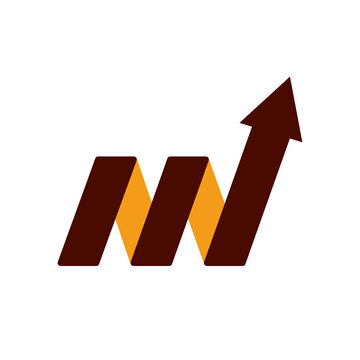 Initial letter M icon logo vector design template element for market finance 