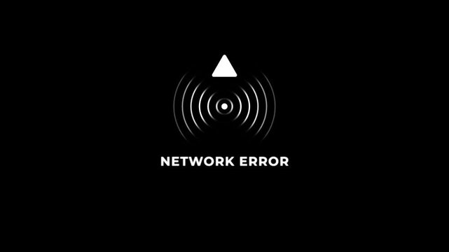 network error alert with warning triangle and wave animation.