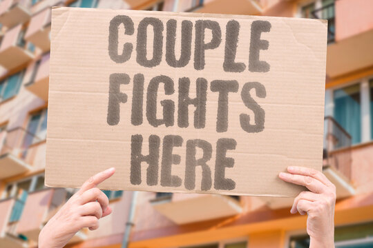 "Couple Fights Here" Two people argue at home. COUPLE.FIGHTS.HERE.ARGUE.HOME.