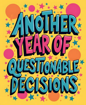 Another year of questionable decisions funny typography art