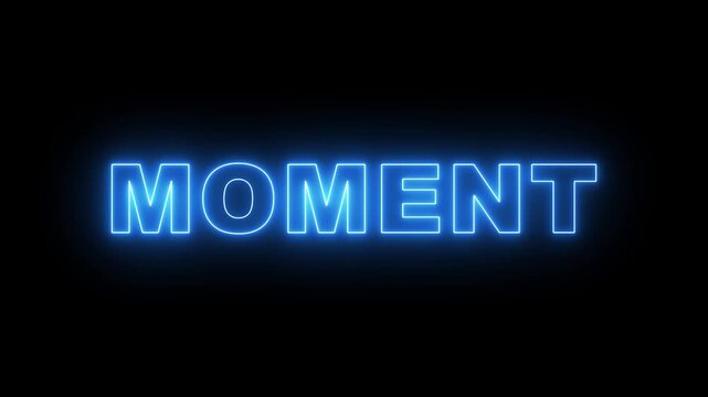 text animation title MOMENT transparent background.4k motion graphics video animation