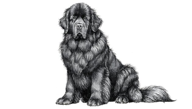 Black poodle type dog sitting calmly