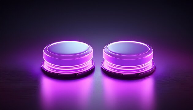 minimalist render of two blank keycaps with purple backlight glow