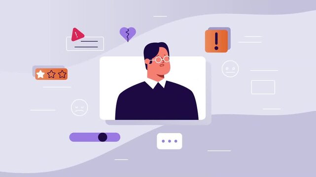 2D Animated Online Live Stream Video Interface Social Engagement Concept Motion Graphics Loop for Digital Marketing Agency Explainer Videos Ads