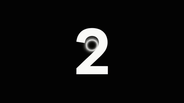 Bold black number three on clean white background minimal design ranking and countdown concept