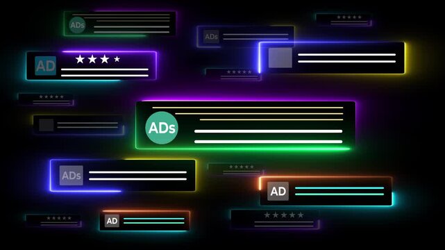 Digital marketing and online advertising concept on the transparent background. Motion graphics of advertising to customer engagement. 4k video animation. 