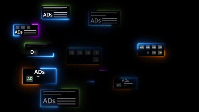 Digital marketing and online advertising concept on the transparent background. Motion graphics of advertising to customer engagement. 4k video animation. 