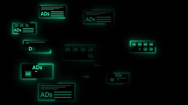 Digital marketing and online advertising concept on the transparent background. Motion graphics of advertising to customer engagement. 4k video animation. 
