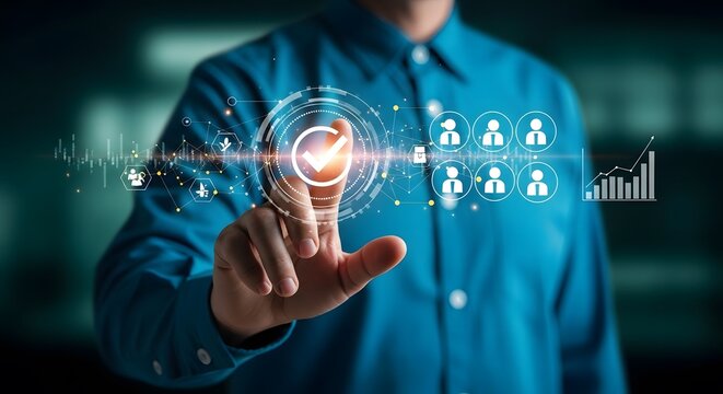 Human resources technology employee verification and team management interface