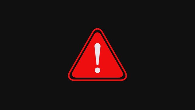 A warning sign with an exclamation mark on a transparent background