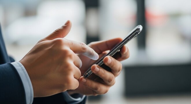 Man using smartphone