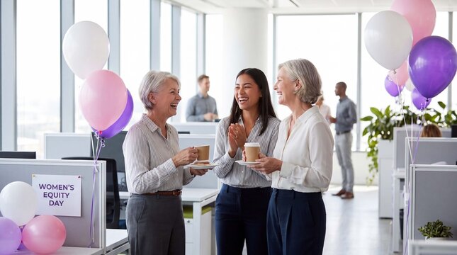 Women Equity Day ceremony honors positive female executives sharing a moment of pride