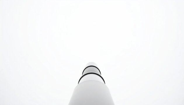 Minimalist white object perspective on bright white background