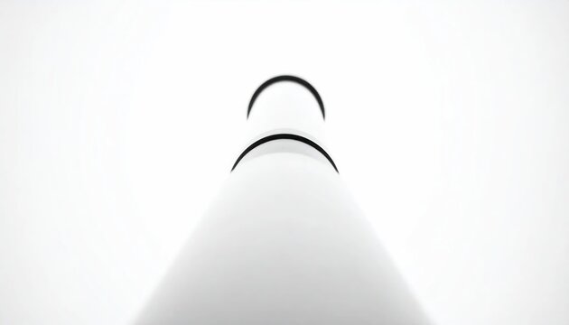 Minimalist white structure perspective on pure white background