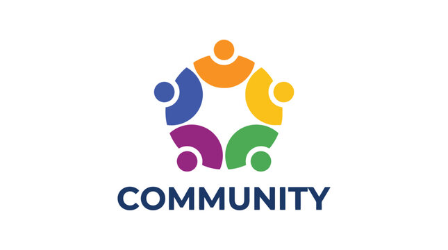Colorful abstract logo design representing unity and community.