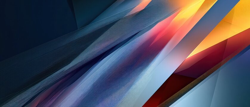 Abstract colorful geometric shapes with blue and orange tones