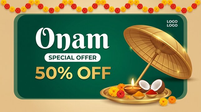Kerala Onam festival special offer 50% off with festival elements