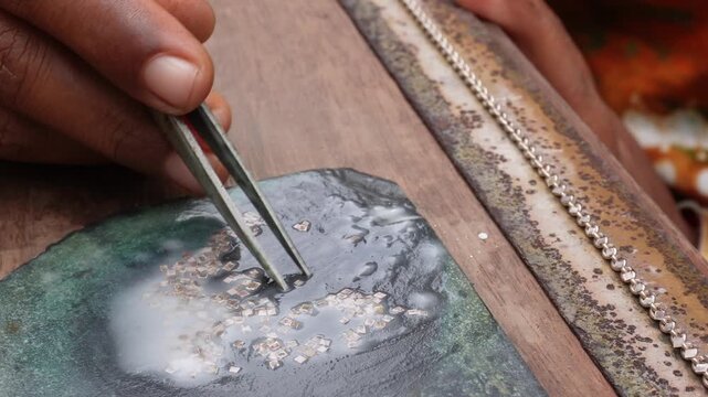 Artisan handmade jewelry crafting with skilled work