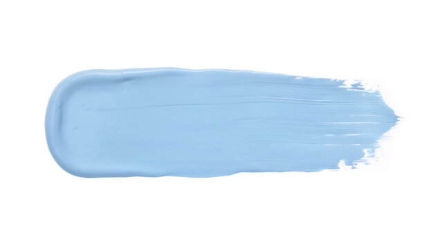 Light blue paint stroke with pink and purple edges isolated on a transparent background brush stroke