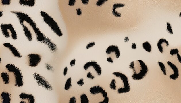 seamless pattern pale leopard spots white beige fur with black spots pelt animal print texture