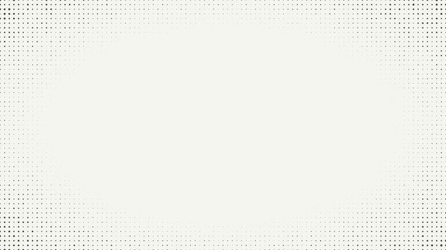 Halftone dithered border flickering with distressed ink dots for minimalist retro frame effect