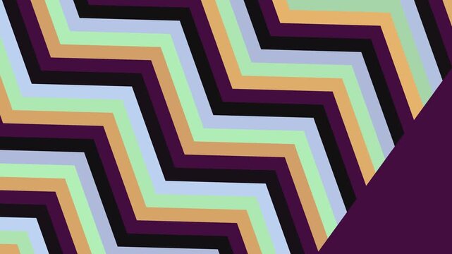 Abstract chevron pattern background with zigzag lines in pastel shades of blue green tan and purple for modern design projects and artistic wallpapers