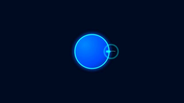 A modern 3D infographic animation illustrating the race of millions of sperm, the acrosome reaction, and the ultimate fusion of nuclei within the human egg