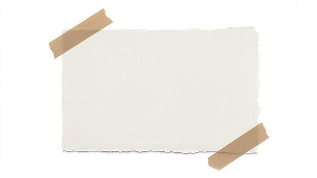 Torn paper note with tape on transparent background isolated on a transparent background ripped edge