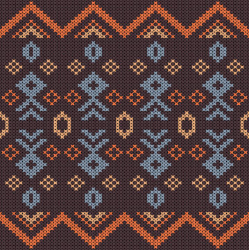 Cotton Argyle Knit Vector concept: Cozy geometric knit texture seamless pattern, soft rhombus pattern. Design for: fabric, rug, fashion, decor. I drew this by myself, it&rsquo;s not AI generated
