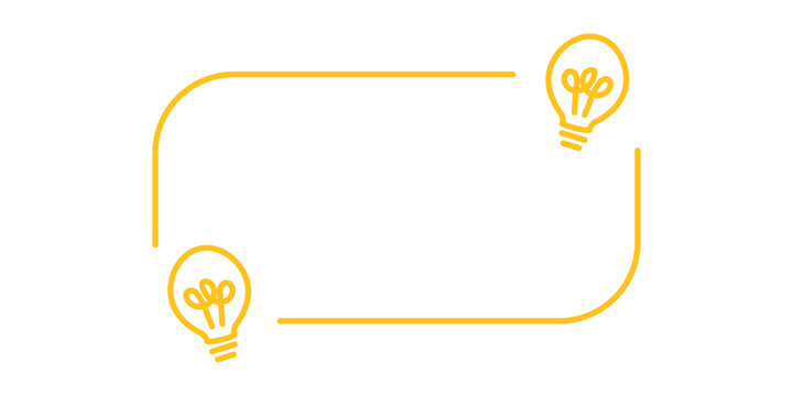 Yellow light bulb frame for creative ideas and quotes