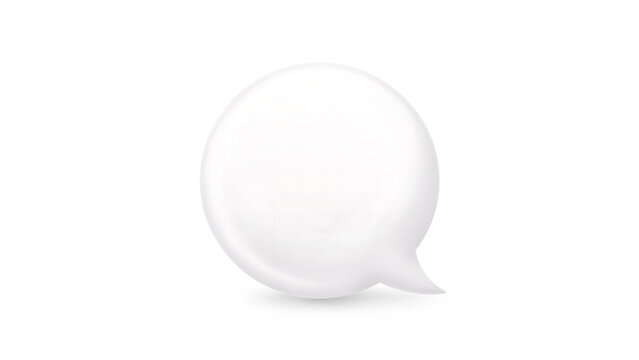 White speech bubble with subtle shading and outline isolated on a transparent background chat