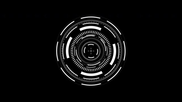 Target circle 2d HUD geometric circular pattern suitable for technology backgrounds, web design, digital art, or futuristic graphic projects. Ideal for highcontrast layouts.