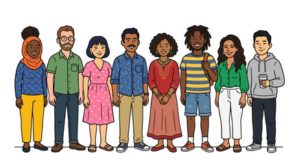 Fototapeta premium Diverse group of people standing together.