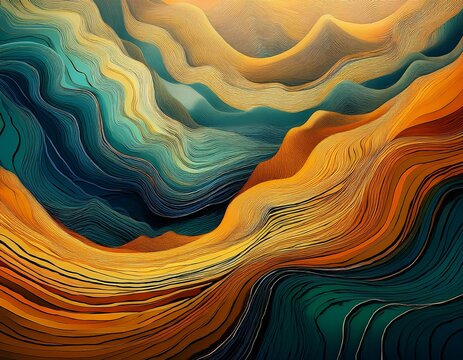 abstract geological folds and seismic waves
