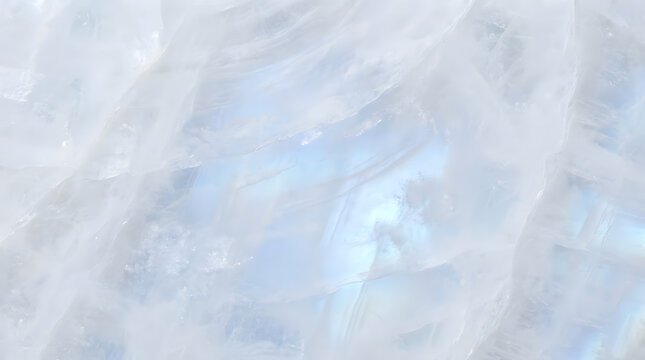 Iridescent moonstone with ethereal blue and white swirls, abstract gemstone backdrop.