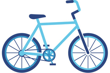Fototapeta premium Blue bicycle icon. Minimalist vector illustration of a bike for transport design.