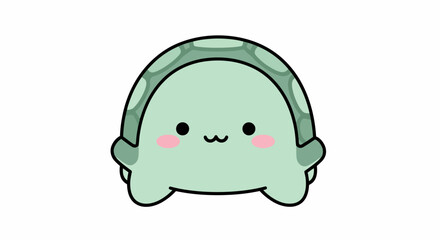 Fototapeta premium Cute Kawaii Baby Turtle Illustration.