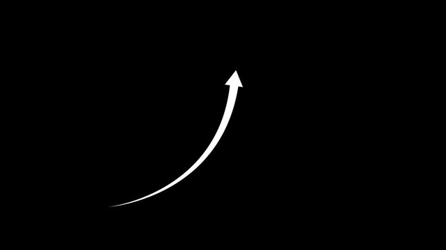 Growing business arrow on black. Profit arow .Business concept, growing chart. Concept of sales symbol icon with arrow moving up. Economic Arrow