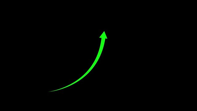 Growing business arrow on black. Profit arow .Business concept, growing chart. Concept of sales symbol icon with arrow moving up. Economic Arrow