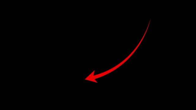 Glowing business graph rising arrow icon isolated. increasing arrow. video animation red icon arrow down trend 