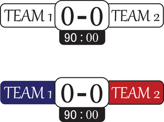 PrintSoccer match scoreboard graphic with team names, scores © MDMURAD