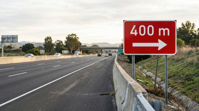 Highway Intersection Approaching Signage Ahead On A Clear Daylight
