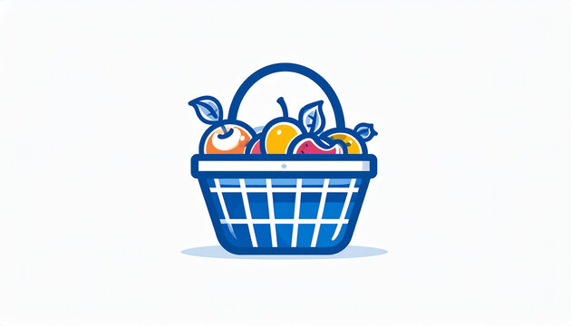 Colorful Fruit Basket Illustration for Healthy Eating