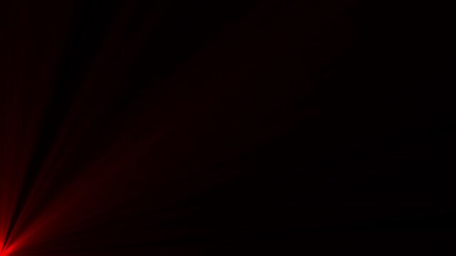 Single bright red light beam emanating from the bottom left corner against a dark black background creating a sharp and dramatic effect