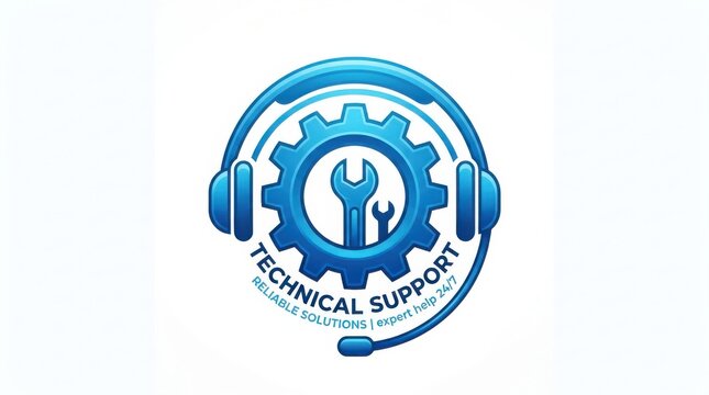 Technical support agent assisting customers with headset. IT helpdesk professional providing remote troubleshooting and digital assistance.