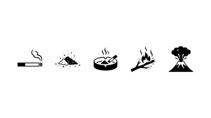 Obraz premium Set of Smoking and Fire Related Hazard Icons