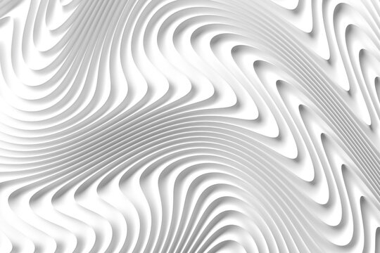 Organic white layered swirl abstract surface background with flowing contours for modern wallpaper and design