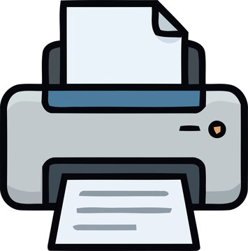 Printer icon illustration. Office equipment graphic for document printing and paperwork.